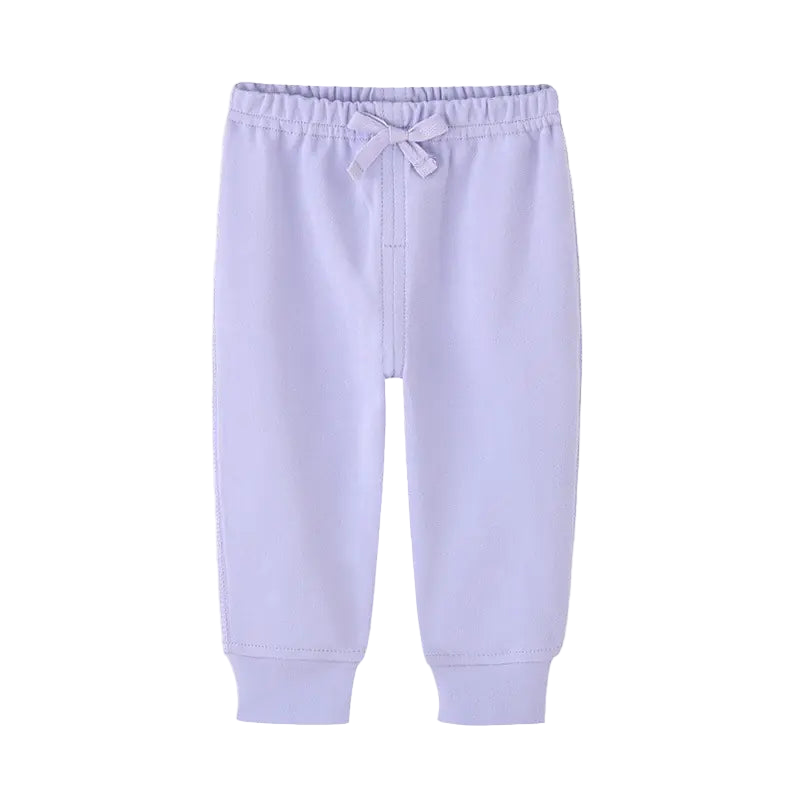 Light purple sweatpants on a white background