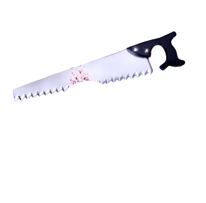 Halloween-themed prop with a large knife and headband on a white background