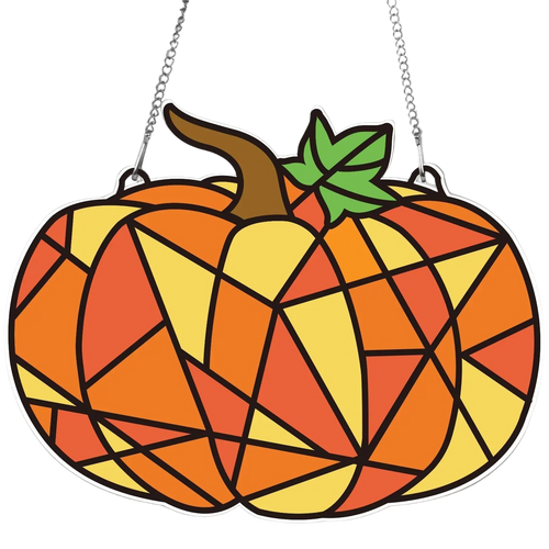 Geometric pumpkin design on a white background