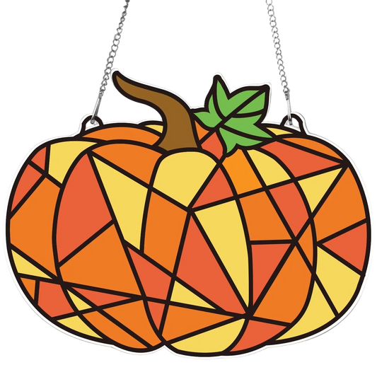 Geometric pumpkin design on a white background