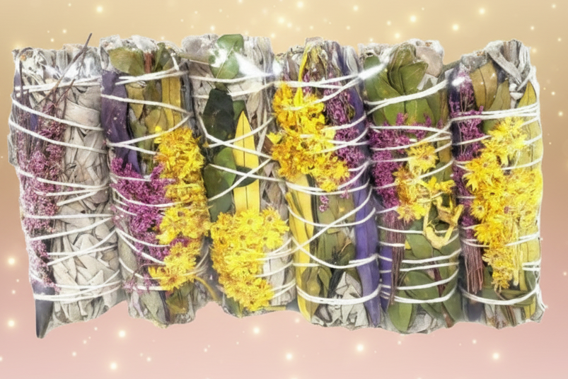 Packaged flowers in clear plastic with visible stems on a white background