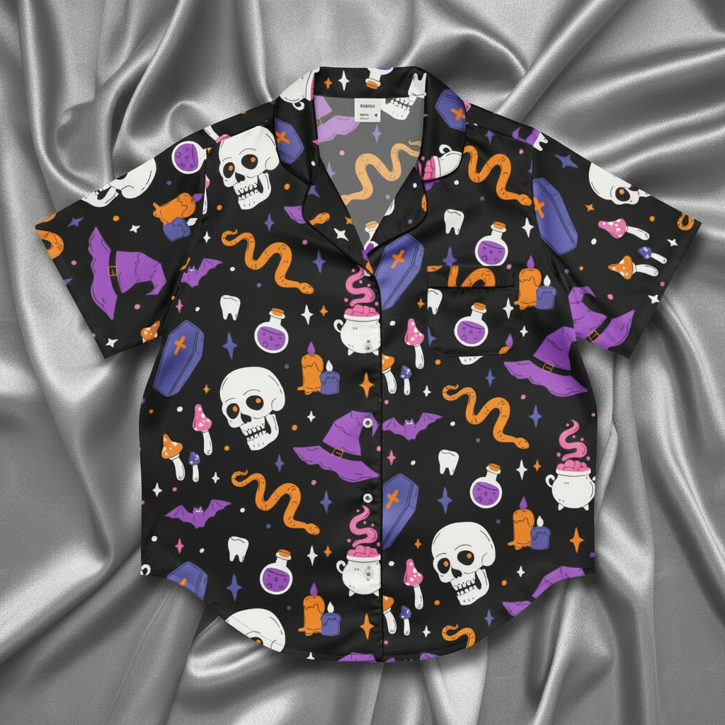 Witch's Whimsy Silky Pajama Top - Lucky Girl Gifts