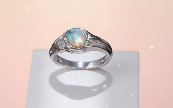 Minimalist Moon stone Ring-3