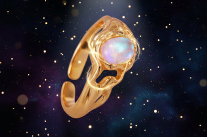 Moonstone Ring |  Minimalist | Silver or Gold | Enhancing Intuition - Lucky Girl Gifts