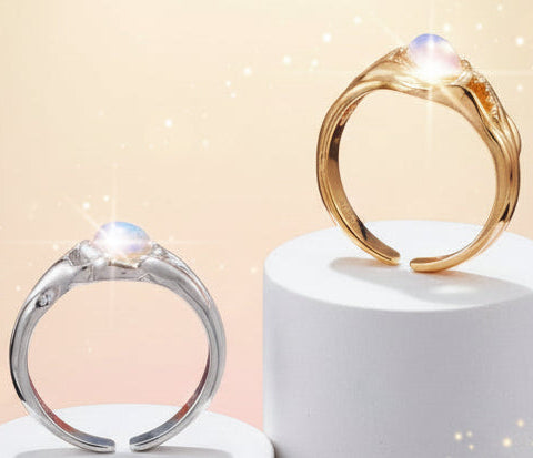 Minimalist Moon stone Ring-0