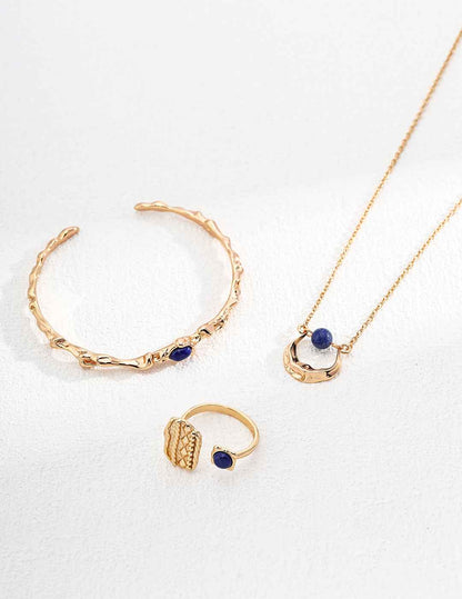 Crescent Moon Lapis Lazuli Necklace