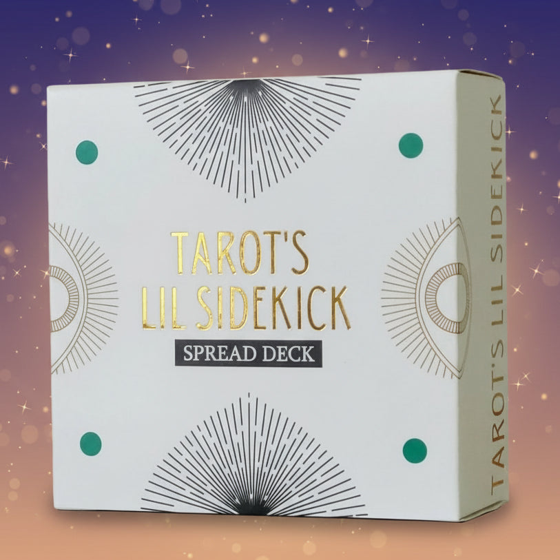 Box of 'Tarot's Lil Sidekick Spread Deck' on a neutral background