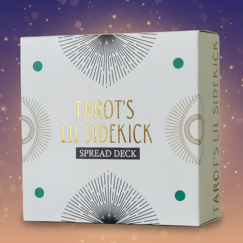 Box of 'Tarot's Lil Sidekick Spread Deck' on a neutral background