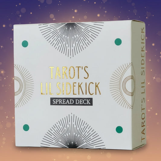 Box of 'Tarot's Lil Sidekick Spread Deck' on a neutral background