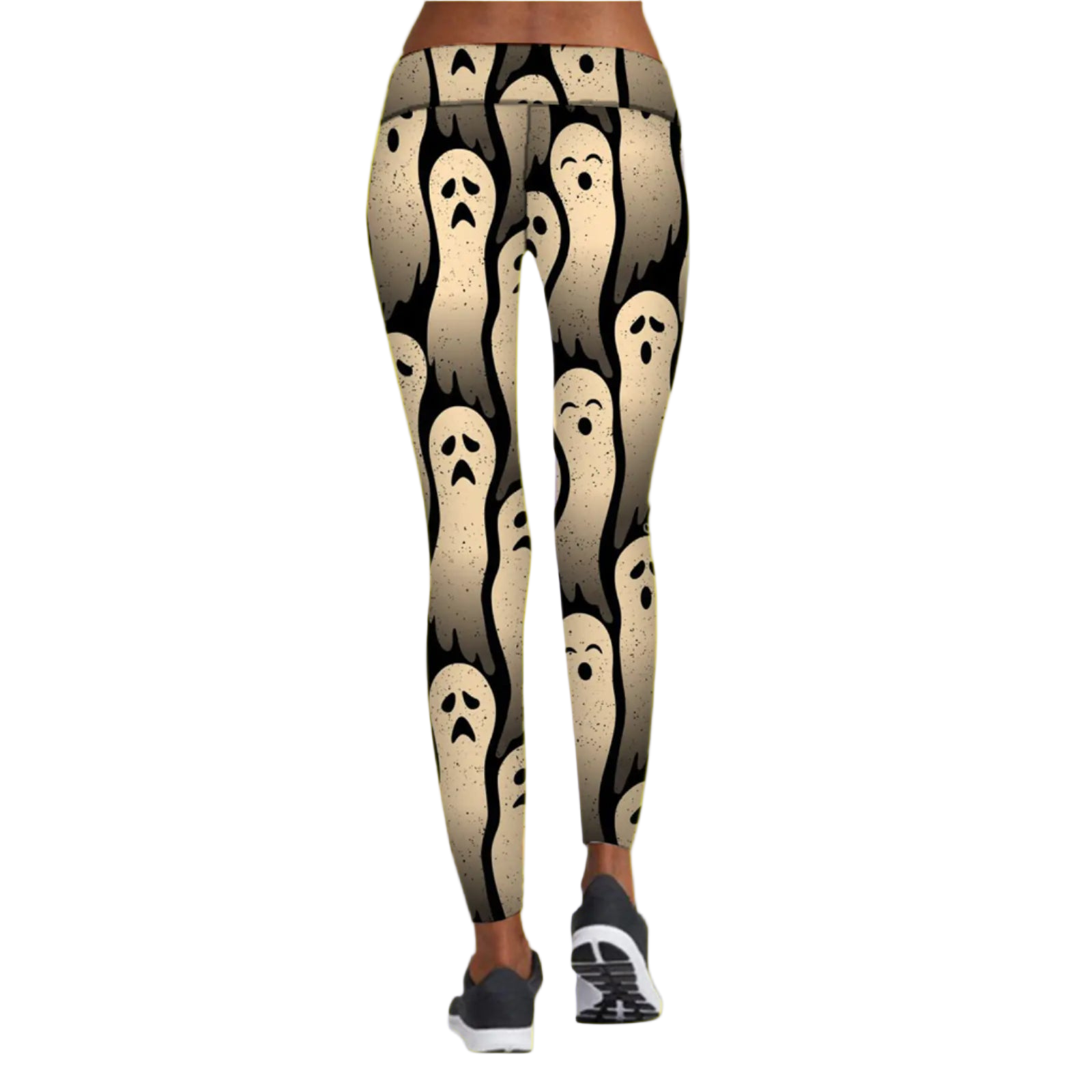 Leggings with ghost pattern on a white background