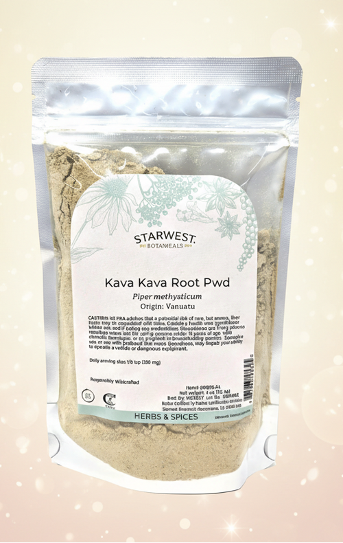 Starwest Botanicals Kava Kava Root Powder packaging with label